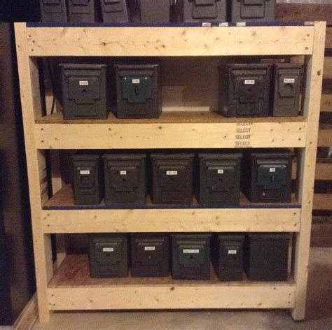 building metal shelves to hold heavy ammo boxes|ammo can rack plans.